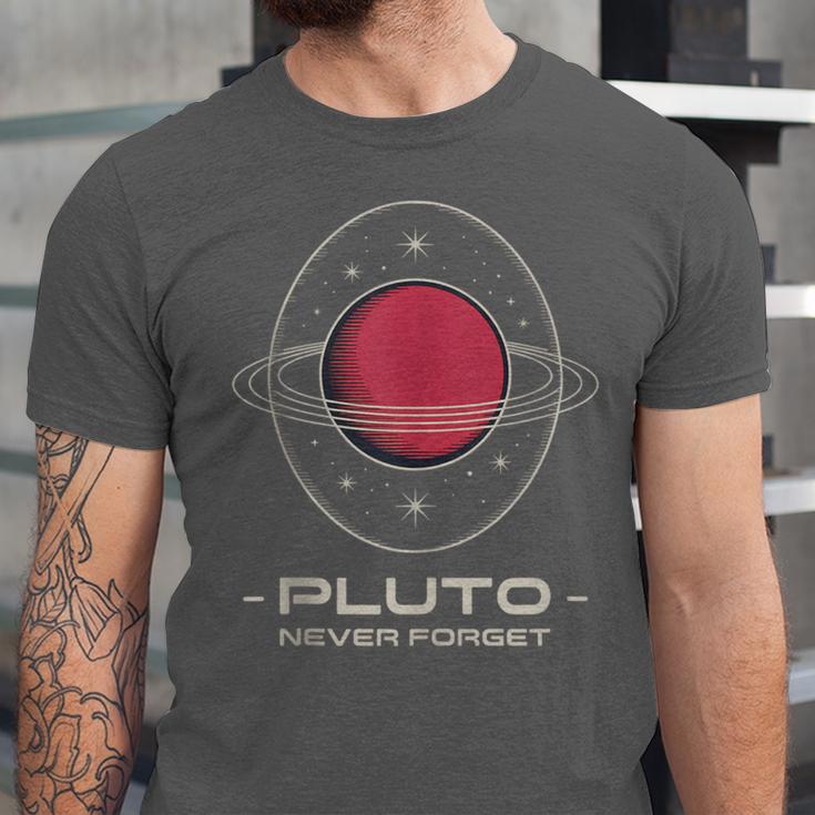 Retro Pluto Never Forget Classic Planet Pluto Nostalgia Unisex Jersey T-Shirt Retro Pluto Never Forget Classic Planet Pluto Nostalgia Unisex Jersey T-Shirt