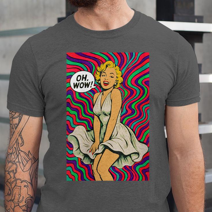 Retro Pop Art Vintage Style Blonde Psychedelic 50s Nostalgia Unisex Jersey T-Shirt
