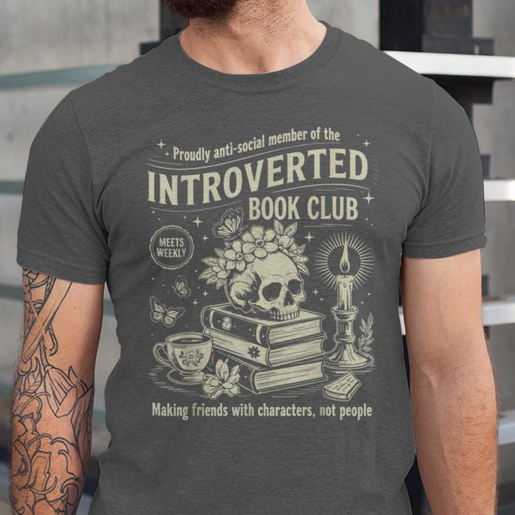 Retro Proud Anti Social Member Of Introverted Book Club Unisex Jersey T-Shirt