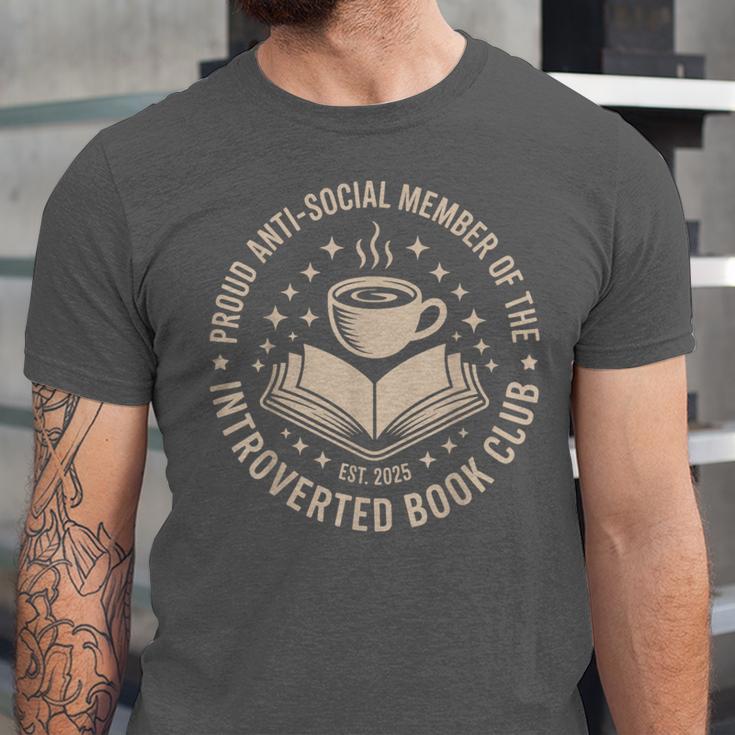 Retro Proud Introverted Book Club Anti Social Reader Unisex Jersey T-Shirt