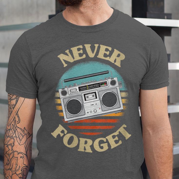 Retro Radio Never Forget Nostalgia Vintage Unisex Jersey T-Shirt