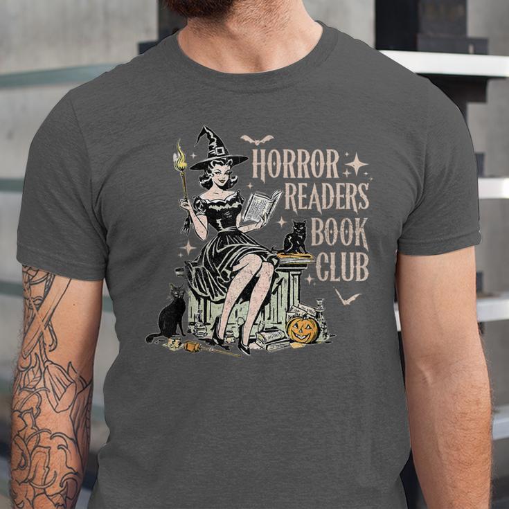 Retro Scary Horror Readers Book Club Spooky Halloween Unisex Jersey T-Shirt