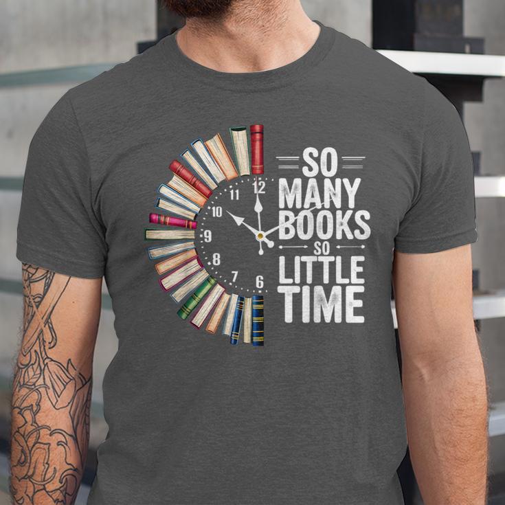 Retro So Many Books Little Time Book Clock Reading Unisex Jersey T-Shirt Retro So Many Books Little Time Book Clock Reading Unisex Jersey T-Shirt