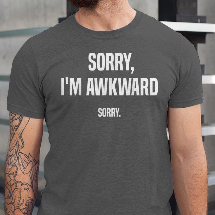 Retro Sorry I'm Awkward Sorry Introvert Awkward Unisex Jersey T-Shirt Retro Sorry I'm Awkward Sorry Introvert Awkward Unisex Jersey T-Shirt