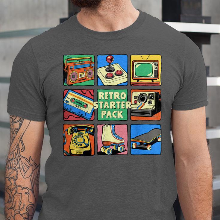 Retro Starter Pack 80s 90s Vintage Nostalgia Cassette Tape Unisex Jersey T-Shirt