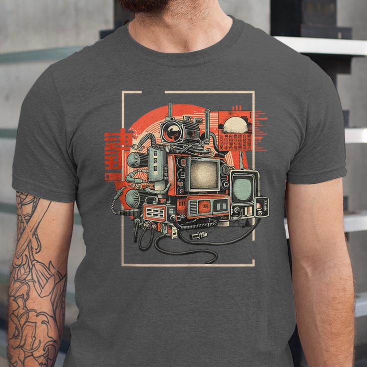 Retro Tech Stack 80s 90s Nostalgia Analog TV Cameras Unisex Jersey T-Shirt Retro Tech Stack 80s 90s Nostalgia Analog TV Cameras Unisex Jersey T-Shirt