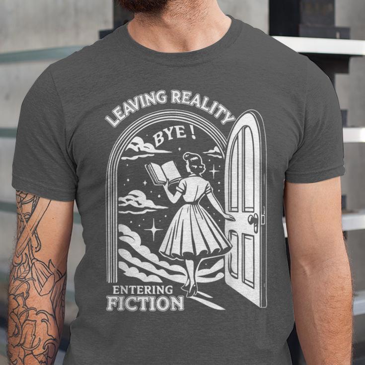 Retro Trendy Bookish Book Lover Reading Quotes Leaving Reality Entering Fiction -Adults Small Short Sleeve T-Shirt Unisex Jersey T-Shirt Retro Trendy Bookish Book Lover Reading Quotes Leaving Reality Entering Fiction -Adults Small Short Sleeve T-Shirt Unisex Jersey T-Shirt