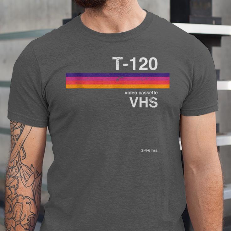 Retro VHS Tape 80s 90s Nostalgia For Movie Fans Unisex Jersey T-Shirt