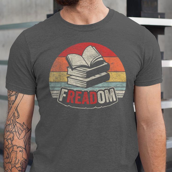 Retro Vintage FREADom Anti Ban Books Freedom To Read Unisex Jersey T-Shirt Retro Vintage FREADom Anti Ban Books Freedom To Read Unisex Jersey T-Shirt