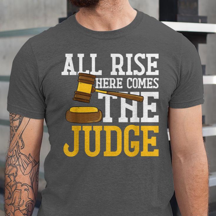 All Rise Here Comes The Judge Lawyer Graduation Quote Unisex Jersey T-Shirt