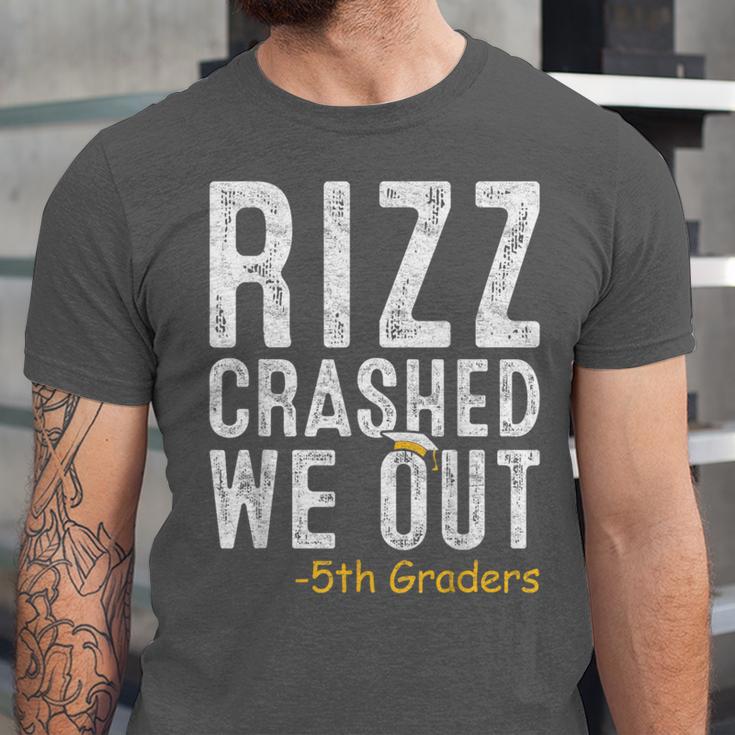 Rizz Crashed We Out 5th Grade Graduation Fifth Graders Unisex Jersey T-Shirt