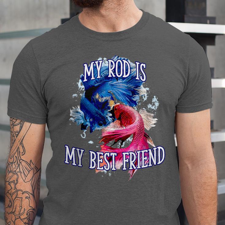 My Rod Is My Best Friend Introvert Fishing Antisocial Unisex Jersey T-Shirt My Rod Is My Best Friend Introvert Fishing Antisocial Unisex Jersey T-Shirt