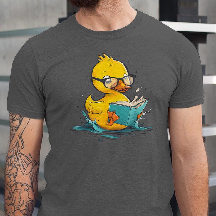 Rubber Duck Reading Book Reader Books Rubber Duckie Unisex Jersey T-Shirt Rubber Duck Reading Book Reader Books Rubber Duckie Unisex Jersey T-Shirt