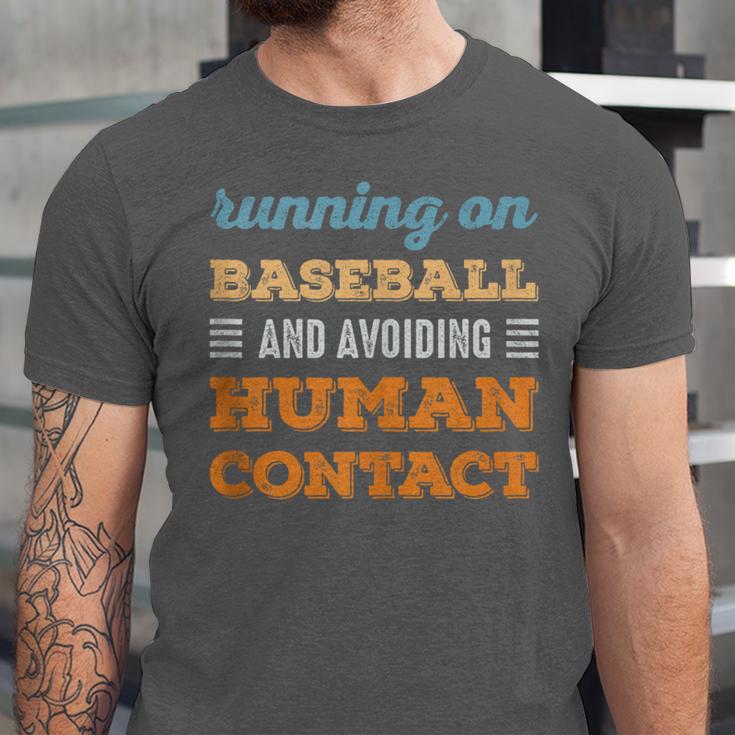 Running On Baseball Social Introvert Humor Vintage Unisex Jersey T-Shirt Running On Baseball Social Introvert Humor Vintage Unisex Jersey T-Shirt