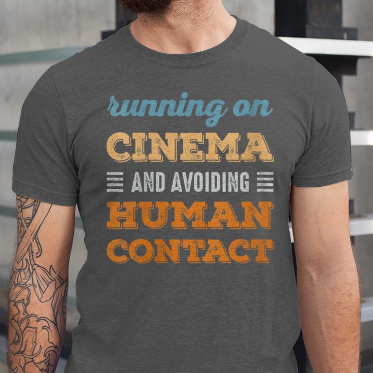 Running On Cinema Social Introvert Humor Vintage Unisex Jersey T-Shirt Running On Cinema Social Introvert Humor Vintage Unisex Jersey T-Shirt