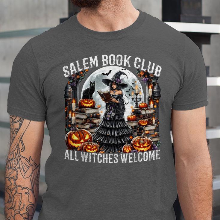 Salem Book Club Gothic Witch Vintage Halloween Art Unisex Jersey T-Shirt Salem Book Club Gothic Witch Vintage Halloween Art Unisex Jersey T-Shirt