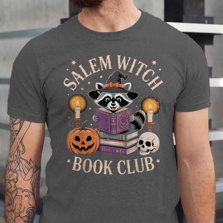 Salem Witch Book Club Bookish Halloween Raccoon Witchcraft Unisex Jersey T-Shirt