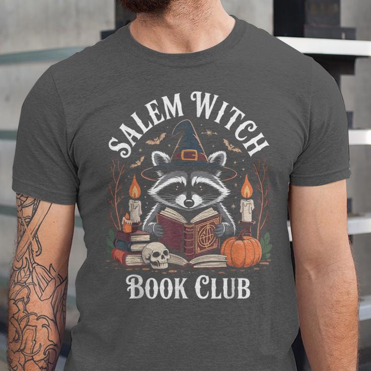 Salem Witch Book Club Raccoon Halloween Unisex Jersey T-Shirt