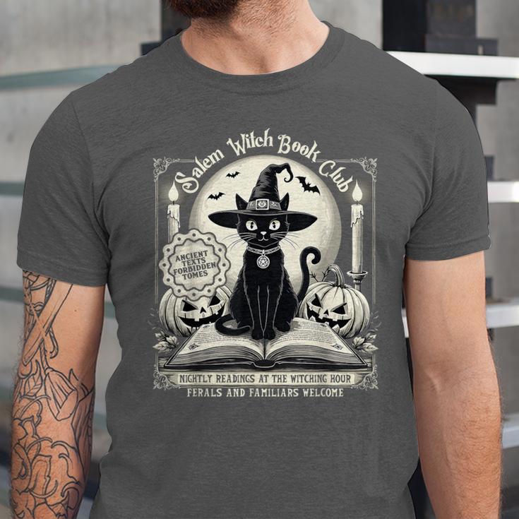 Salem Witch Book Club Vintage Halloween Cat Book Lover Unisex Jersey T-Shirt Salem Witch Book Club Vintage Halloween Cat Book Lover Unisex Jersey T-Shirt