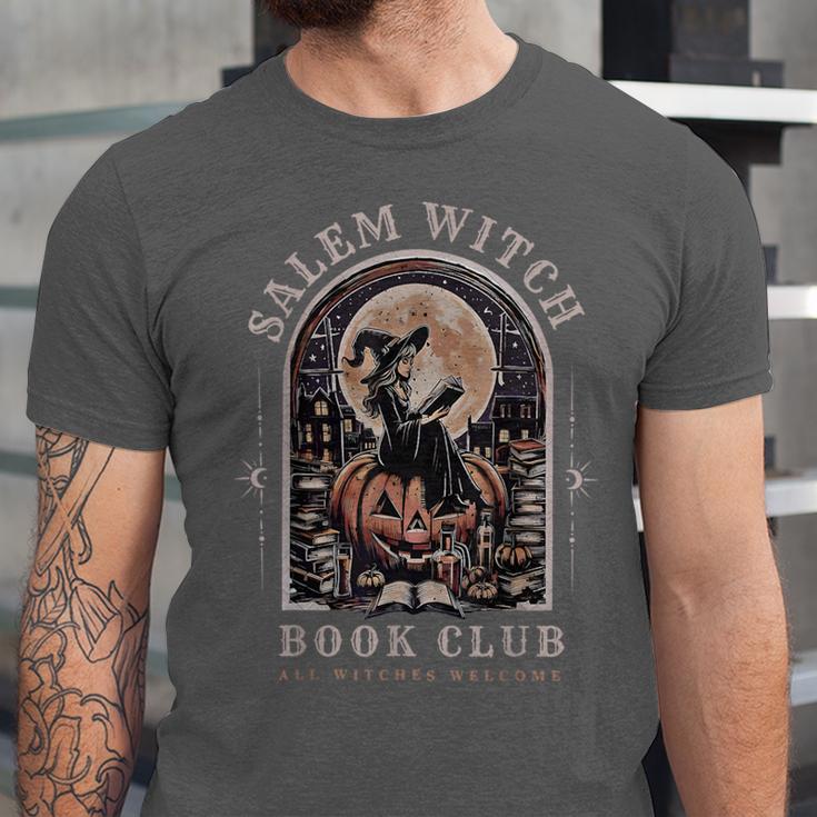 Salem Witch Book Club All Witches Welcome Spooky Halloween Unisex Jersey T-Shirt Salem Witch Book Club All Witches Welcome Spooky Halloween Unisex Jersey T-Shirt