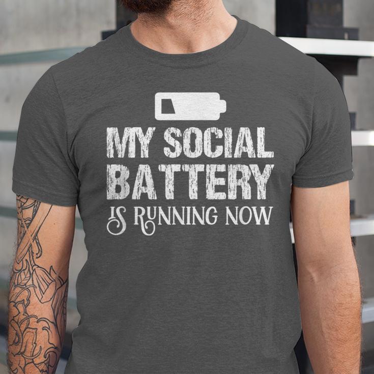 Sarcastic Anti Low Social Battery Social Introvert Unisex Jersey T-Shirt