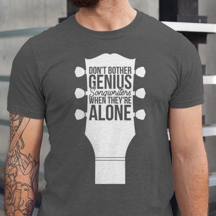 Sarcastic Jokes Genius Songwriters Are Introvert Guitarist Unisex Jersey T-Shirt