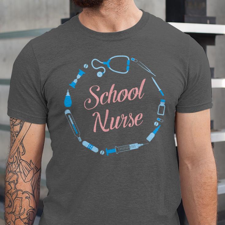 School Nurse Cute Adult Graduation Tshirt Nurses Fun Unisex Jersey T-Shirt