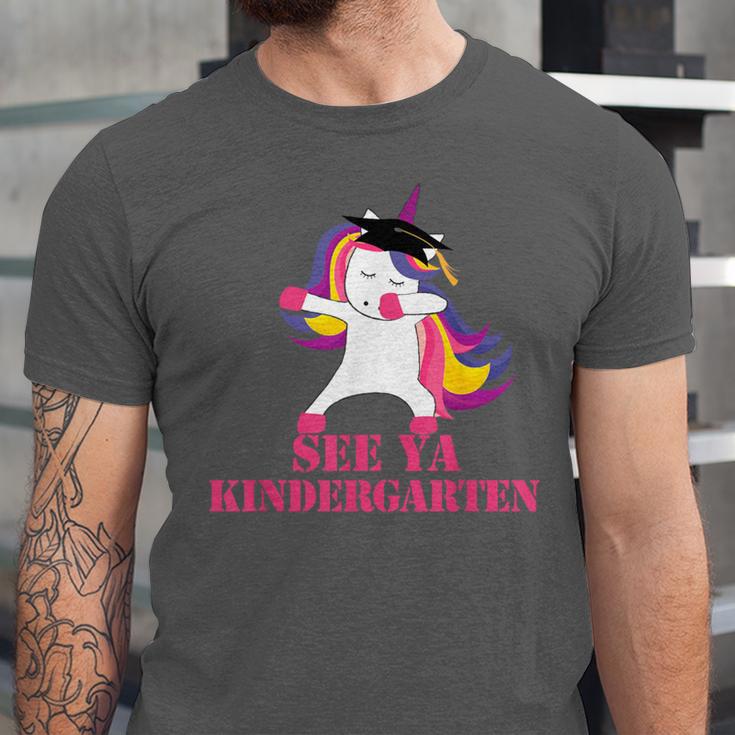 See Ya Kindergarten DABBING Unicorn Graduation Meme Unisex Jersey T-Shirt