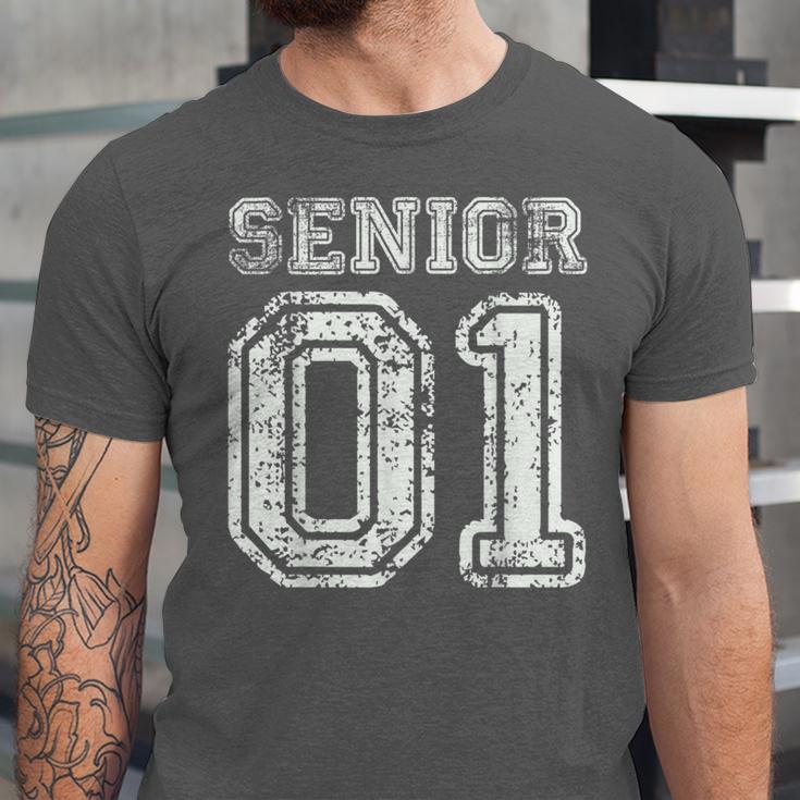 Senior 01 Class Of 2001 Retro College High School Graduation Unisex Jersey T-Shirt
