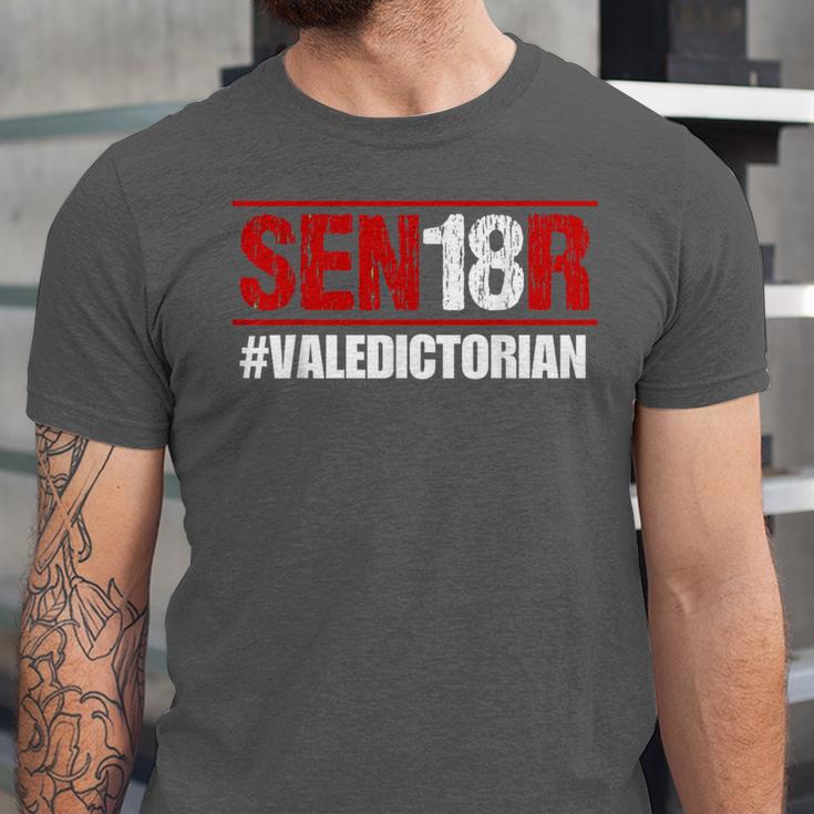 Senior 2018 Valedictorian School Colors Graduation Unisex Jersey T-Shirt