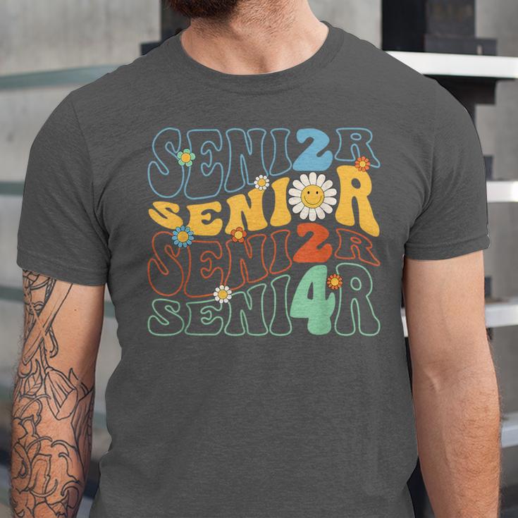 Senior 2024 Groovy Retro Class Of 2024 Graduation Senior 24 Unisex Jersey T-Shirt