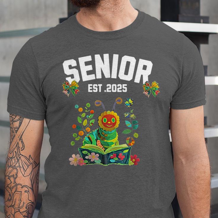 Senior 2025 Graduation Caterpillar For Kids Cute Coquette Unisex Jersey T-Shirt