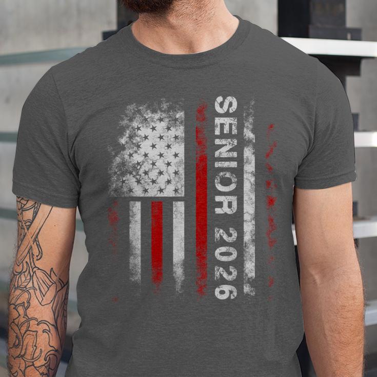 Senior 2026 American Flag Shirt USA Graduation Class Of 2026 Unisex Jersey T-Shirt