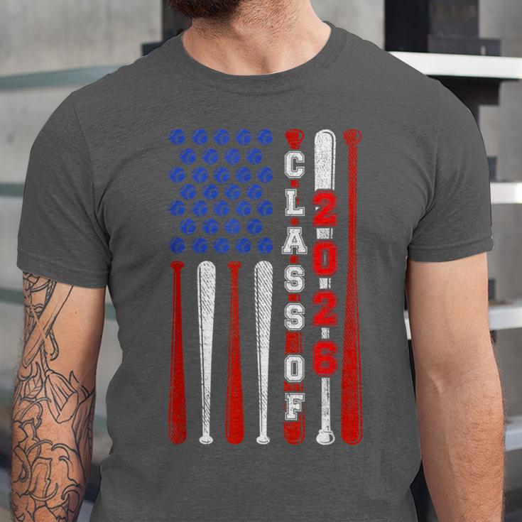 Senior 2026 Baseball American Flag Class Of 2026 Graduation Unisex Jersey T-Shirt