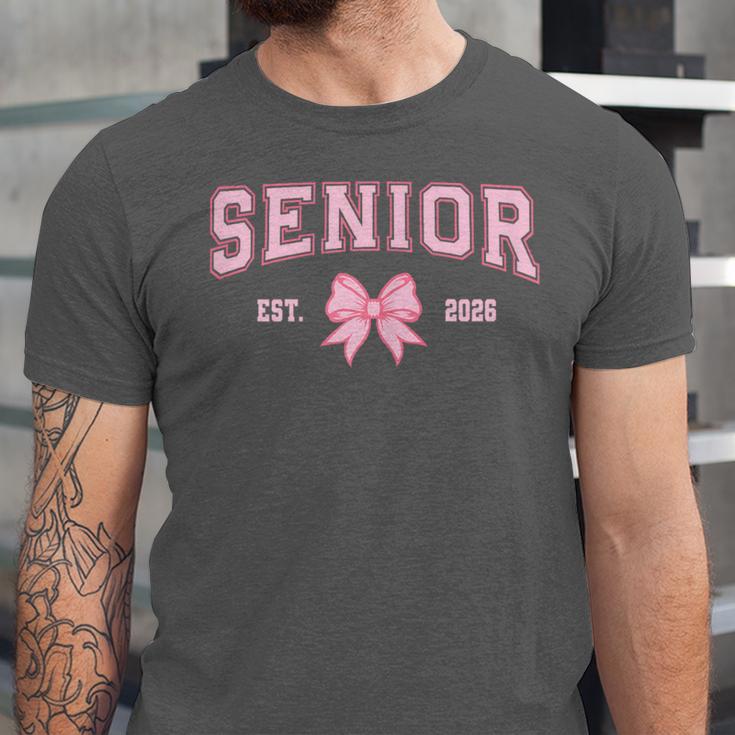 Senior 2026 Class Of 2026 Coquette Pink Bow Graduation 2026 Unisex Jersey T-Shirt