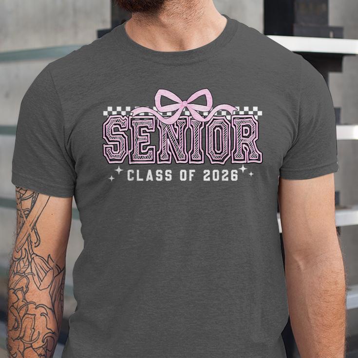 Senior 2026 Coquette Bow Class Of 2026 Graduation Graduate Unisex Jersey T-Shirt