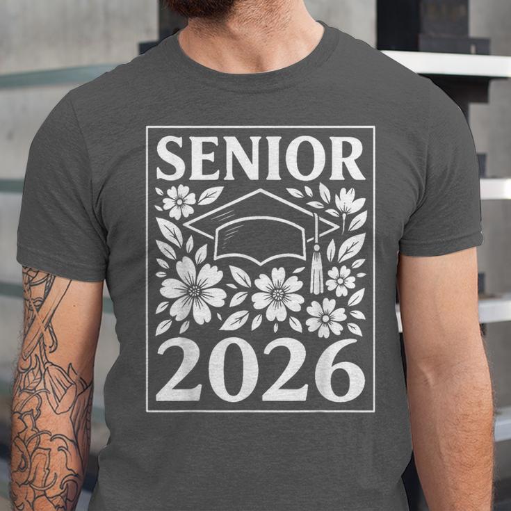 Senior 2026 Floral Flowers Class Of 2026 Graduation Kids Unisex Jersey T-Shirt