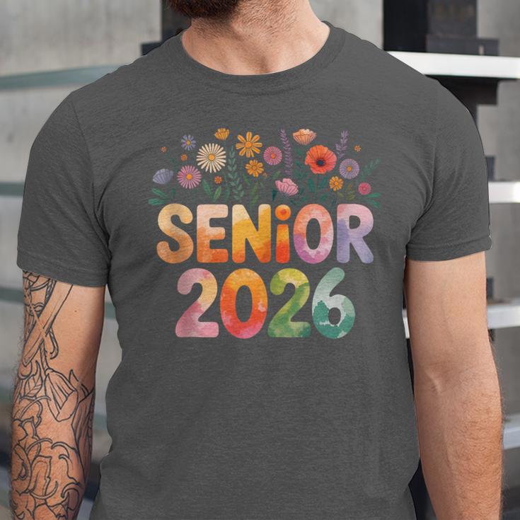 Senior 2026 Groovy Retro Grad Class Of 2026 Graduation Kids Unisex Jersey T-Shirt