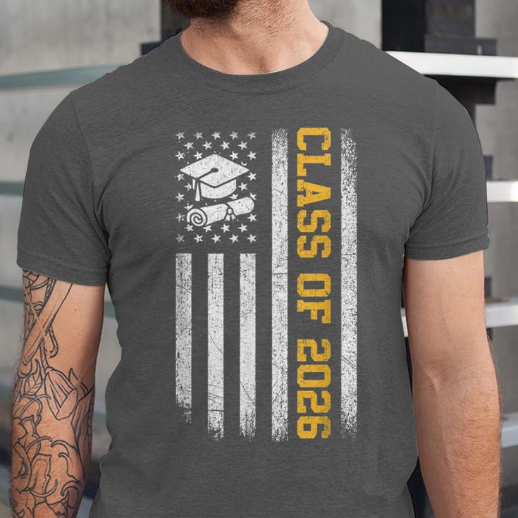 Senior 26 Class Of 2026 American Flag Graduation 2026 Unisex Jersey T-Shirt