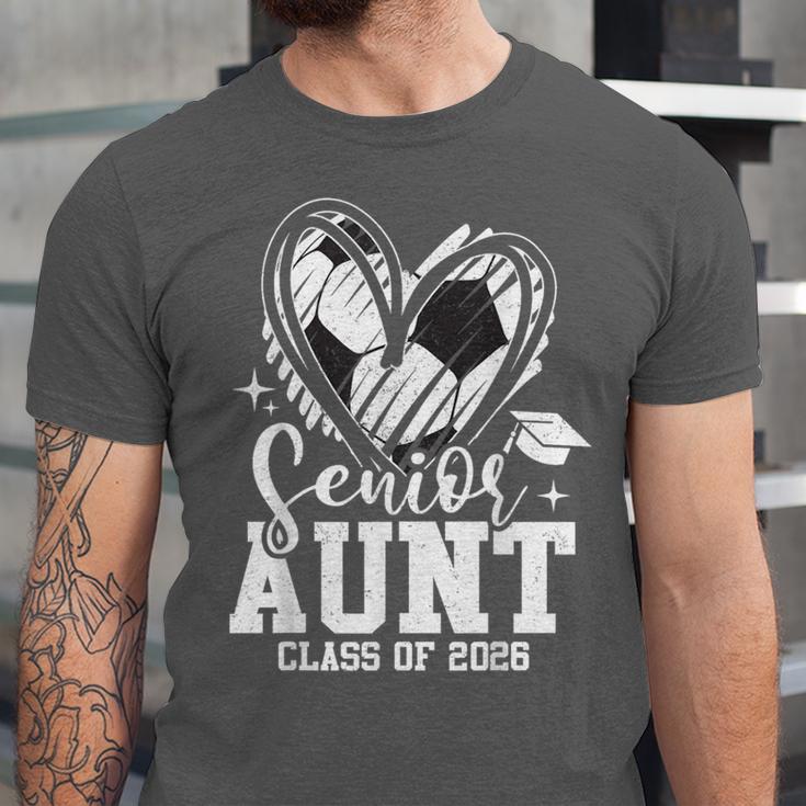 Senior Aunt Class Of 2026 Soccer Graduation Heart Unisex Jersey T-Shirt