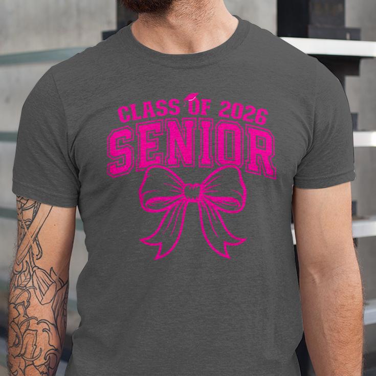 Senior Class Of 2026 Coquette Pink Bow Graduation 2026 Unisex Jersey T-Shirt