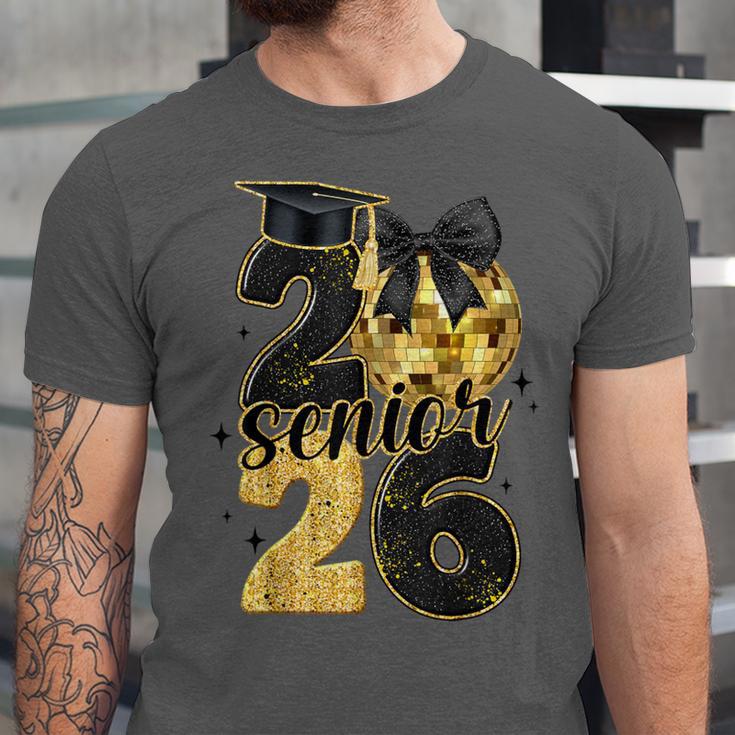 Senior Class Of 2026 Senior Girl Graduation Cap Coquette Bow Unisex Jersey T-Shirt