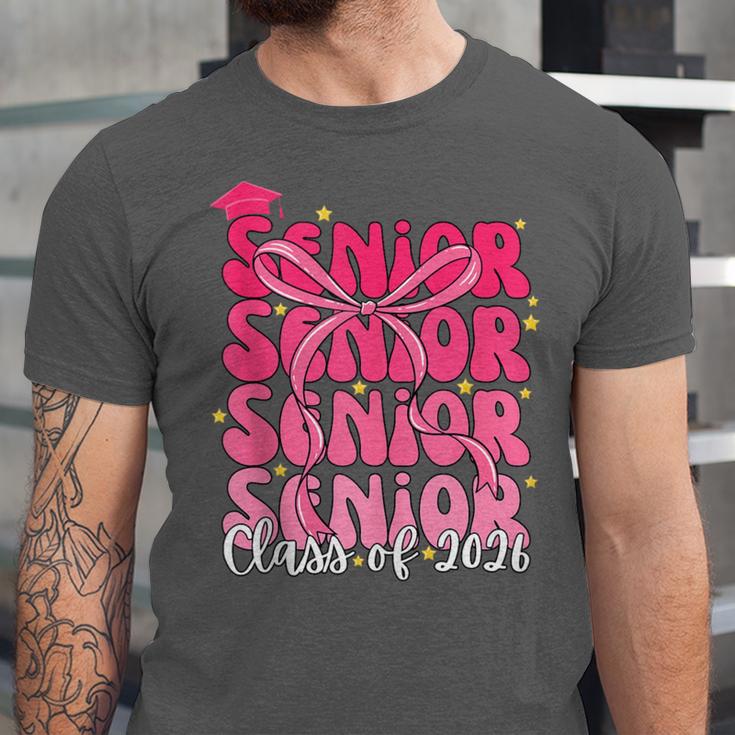 Senior Class Of 2026 Pink Coquette Bow Graduation 2026 Unisex Jersey T-Shirt