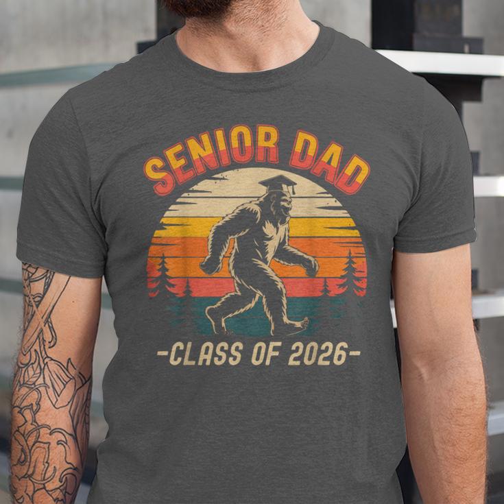 Senior Dad Class Of 2026 Bigfoot Vintage Graduation Unisex Jersey T-Shirt