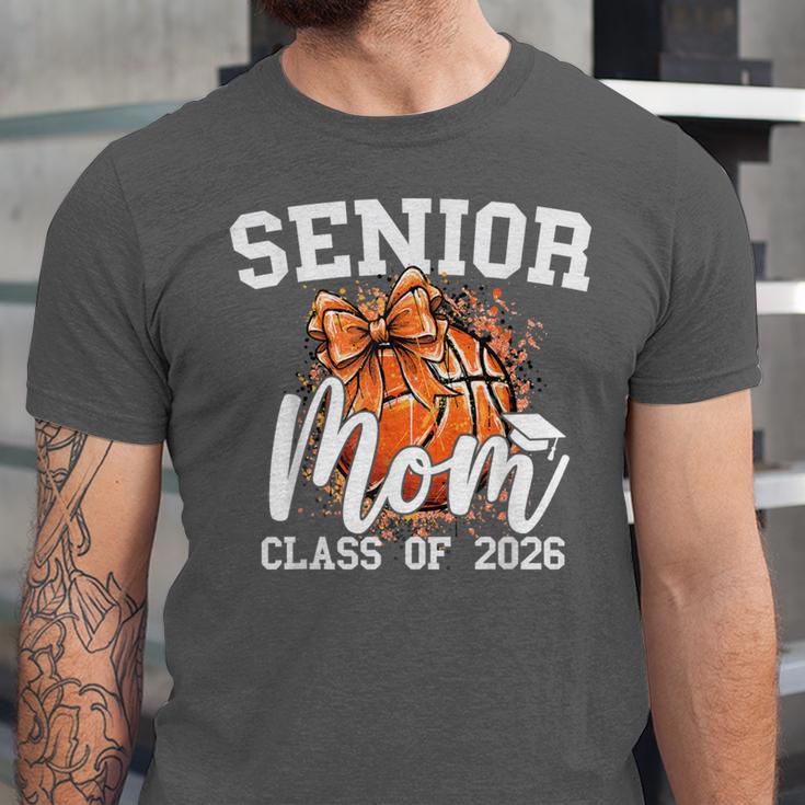 Senior Mom Class Of 2026 Coquette Bow Basketball Graduation Unisex Jersey T-Shirt