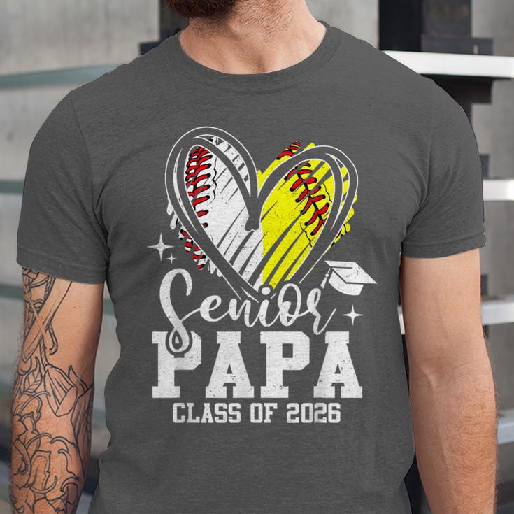 Senior Papa Class Of 2026 Baseball Softball Graduation Heart Unisex Jersey T-Shirt