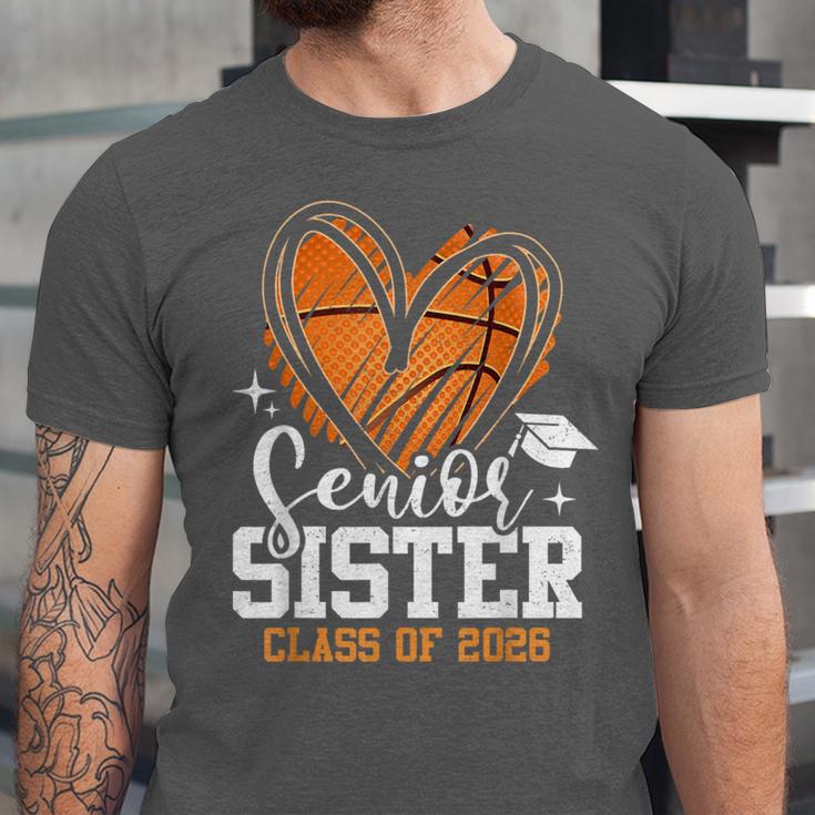 Senior Sister Class Of 2026 Basketball Graduation Heart Unisex Jersey T-Shirt