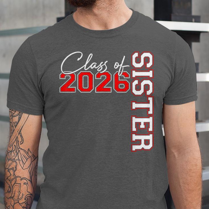 Senior Sister Class Of 2026 Proud Big Sis Graduation Family Unisex Jersey T-Shirt