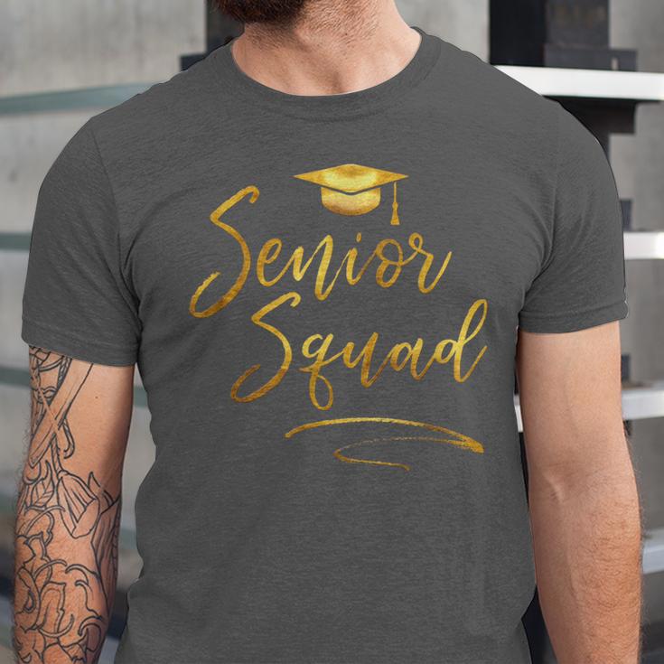 Senior Squad Graduation With Golden Cap Team Unisex Jersey T-Shirt