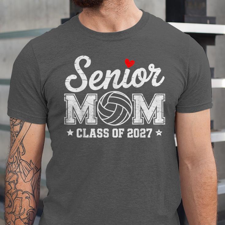 Senior Volleyball Mom Class Of 2027 Graduation Graduate Unisex Jersey T-Shirt